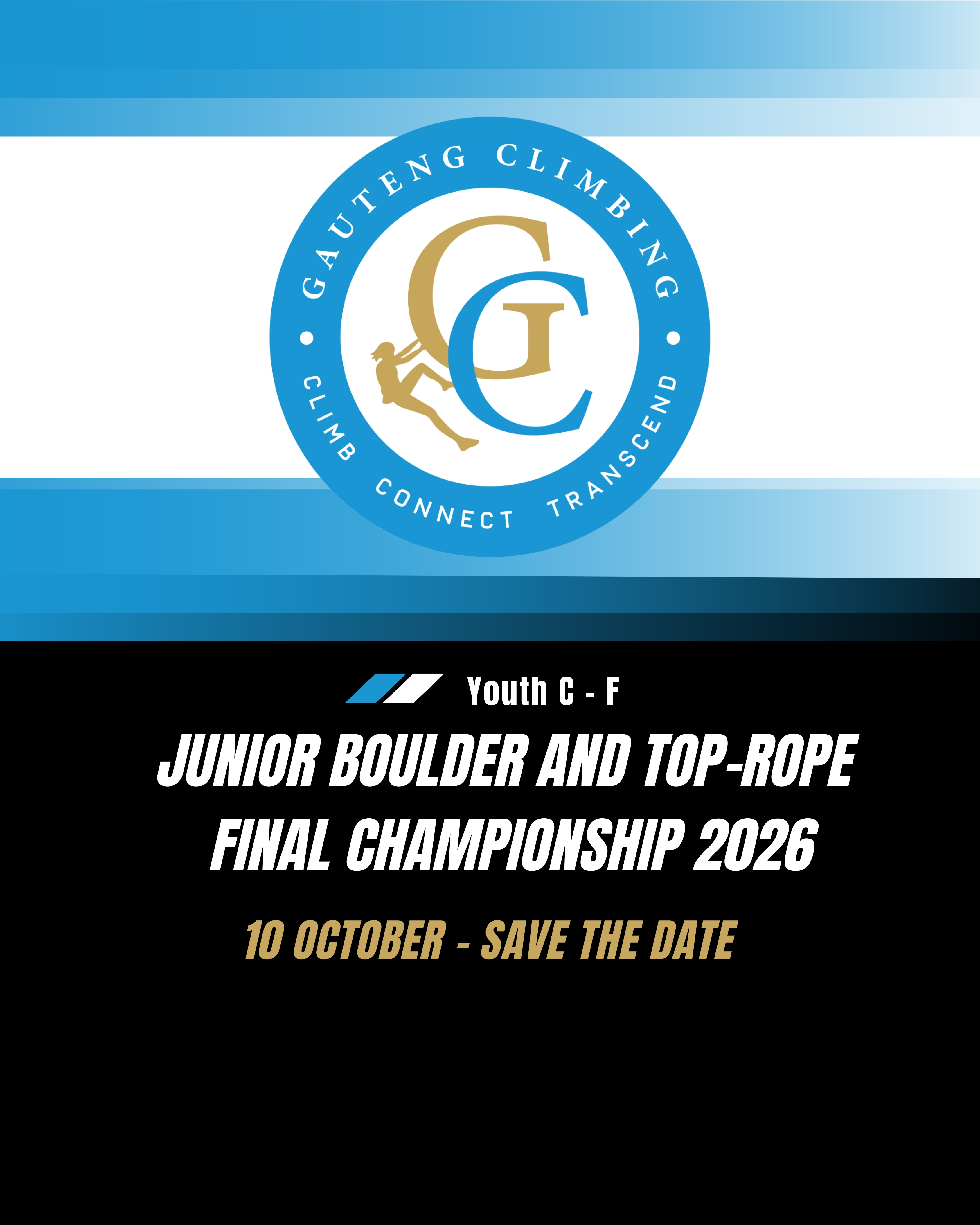 Gauteng Climbing Junior Top-Rope and Boulder Final Championship 2026 poster