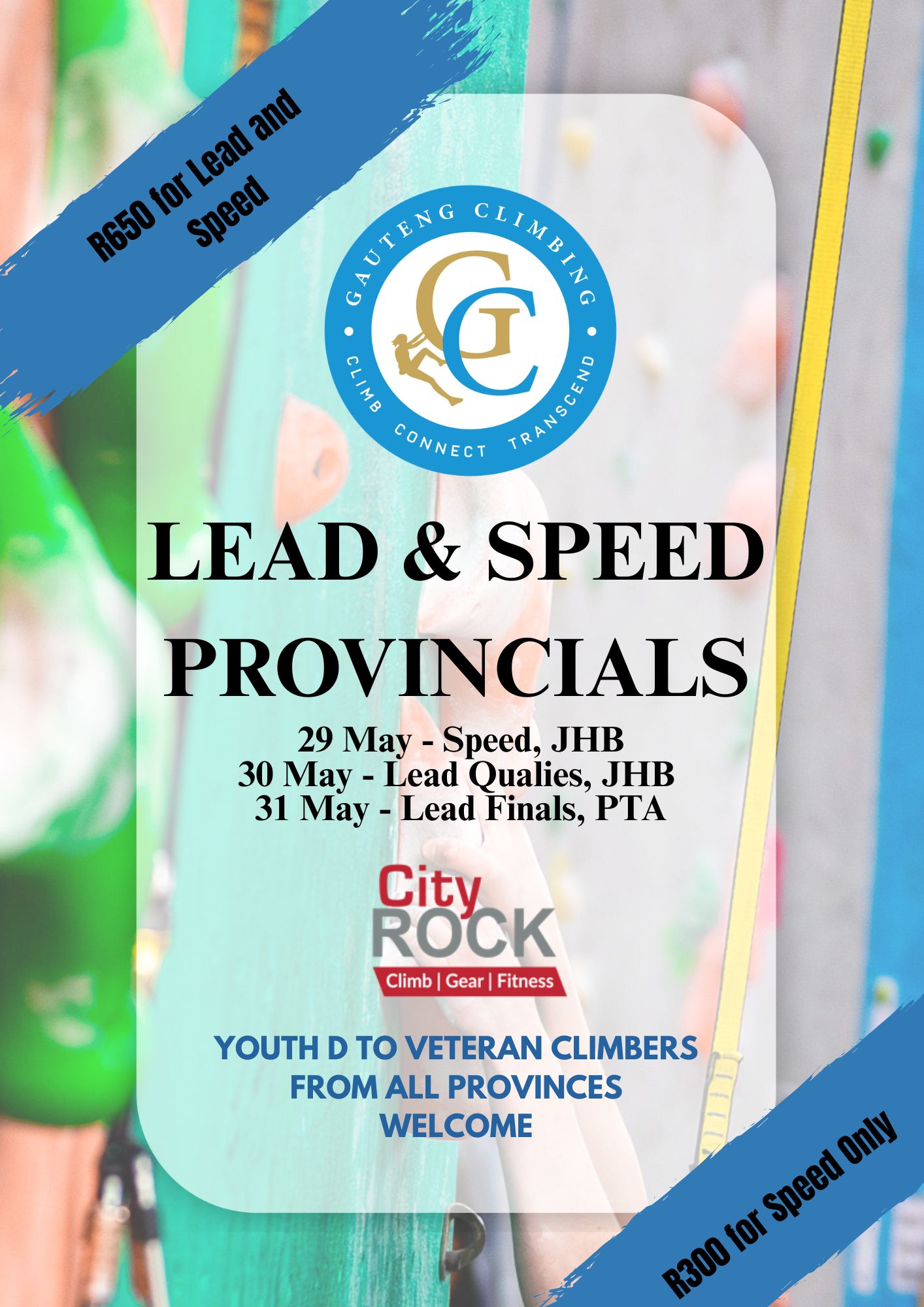 Gauteng Climbing 2026 Speed and Lead Provincials poster
